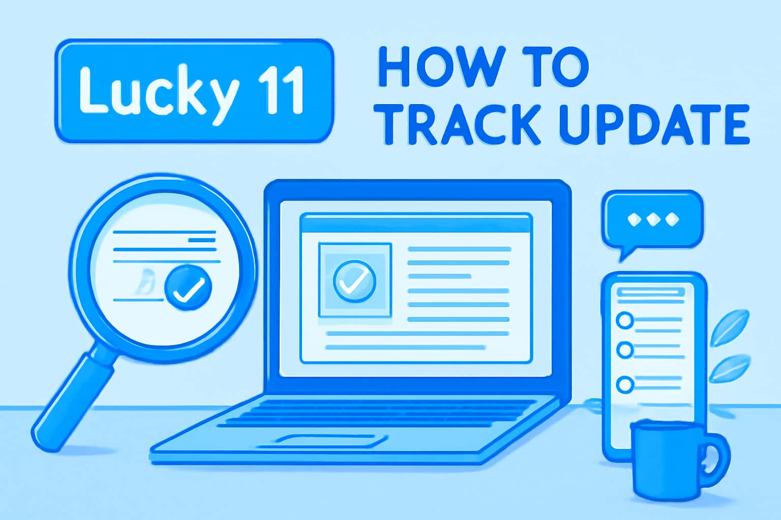 Informative scene depicting the concept of tracking updates for Lucky 11.