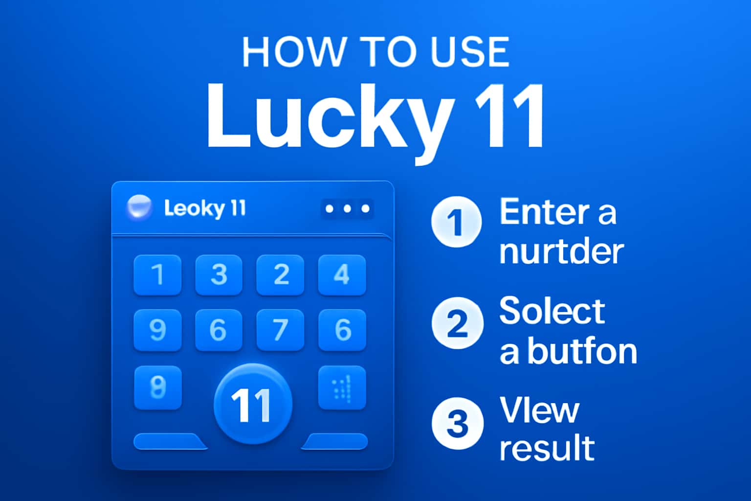 Illustration showcasing the Lucky 11 interface with prominent text.