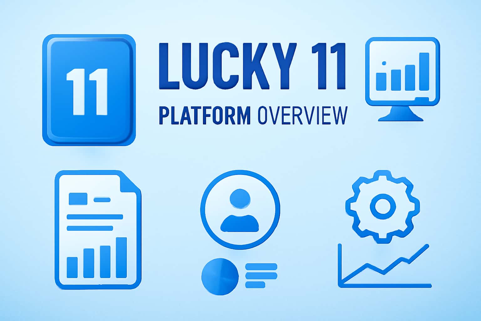 Visual representation of the Lucky 11 Platform Overview with technological elements.