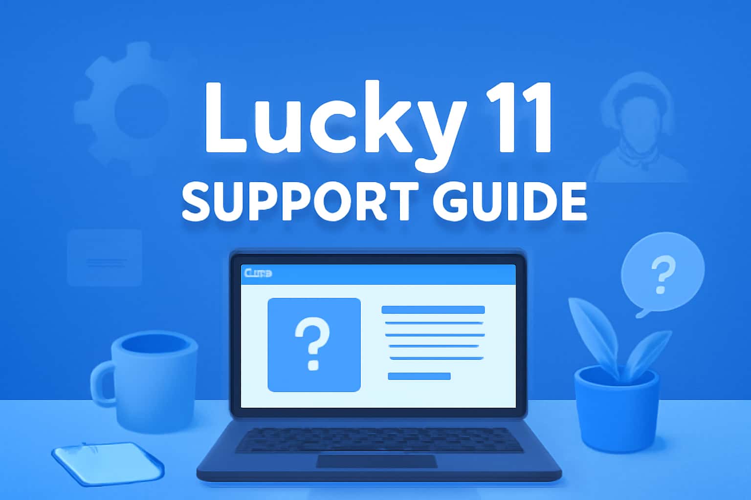 An informative scene representing Lucky 11 Support Guide.