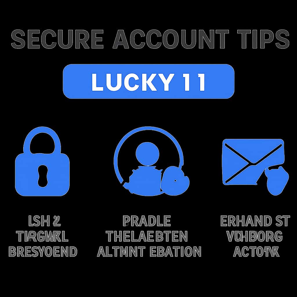 An educational diagram illustrating account security practices for Lucky 11.