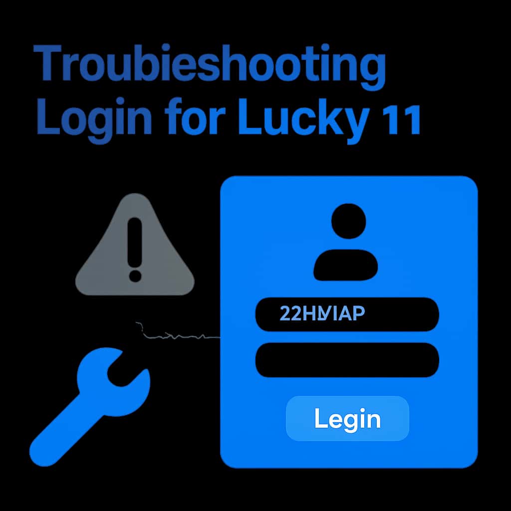 Diagram illustrating troubleshooting steps for Lucky 11 login
